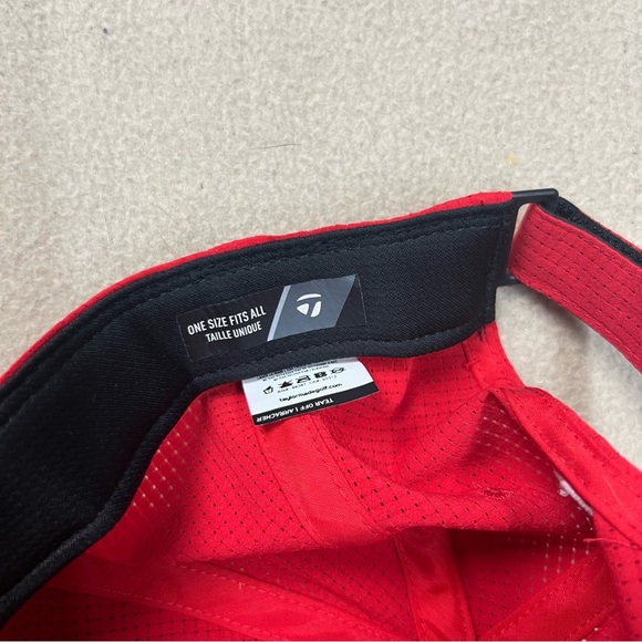 TaylorMade Golf Hat TP5 M3 Performance Tour Adjustable Strap Cap Red White OSFA - Picture 7 of 8